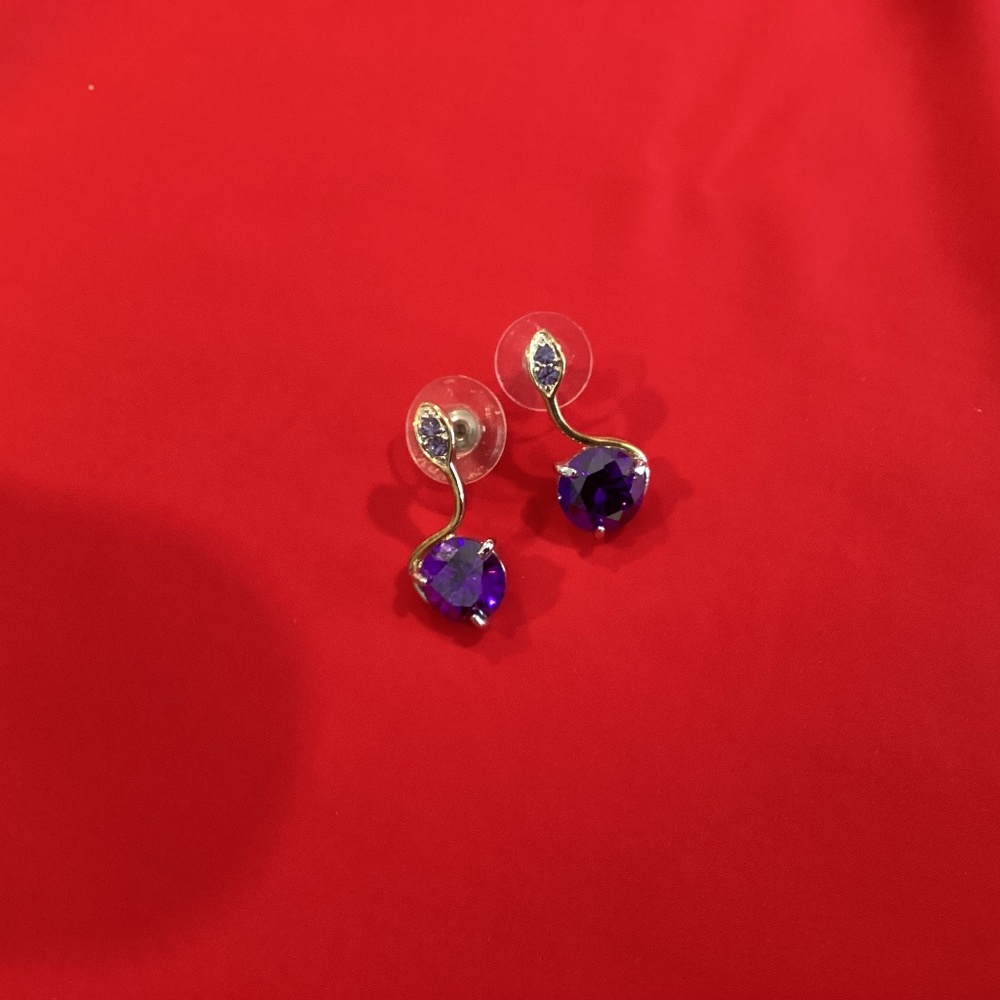 Purple stone earrings